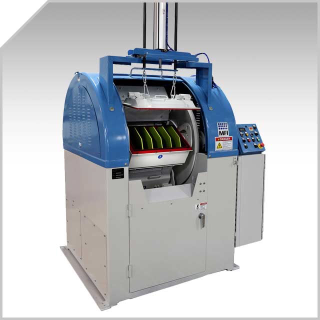 This industrial tumbling machine can accommodate a wide array of industries.