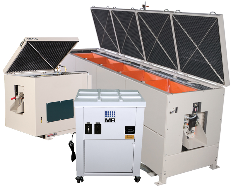 HZ-60 centrifugal barrel finishing machine with lid open.
